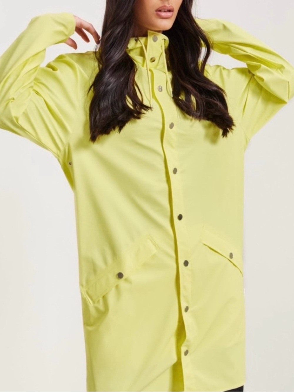 Rains Long Waterproof Unisex Jacket in Straw Medium NWT